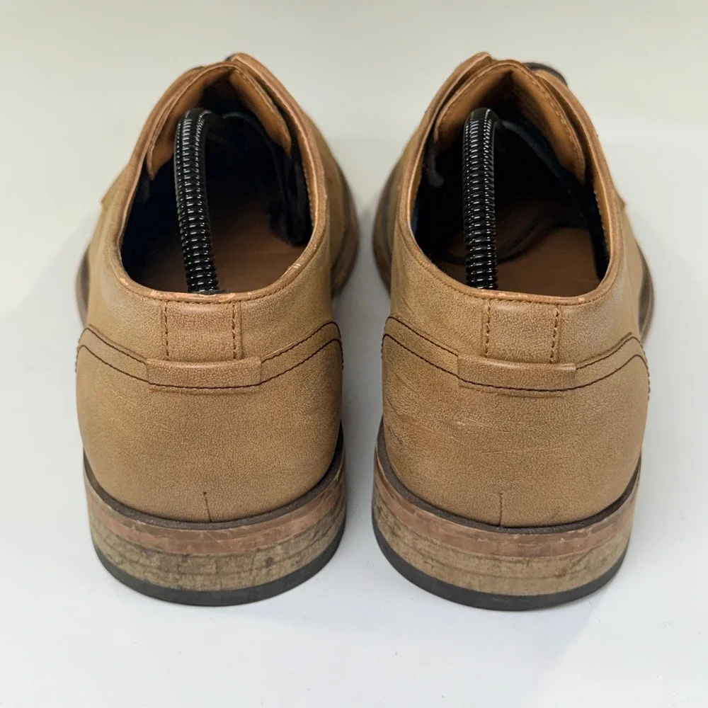 Hawker Rye Abuelo Dress Shoes Mens 11.5 Tan Beige Derby Oxford Office Business